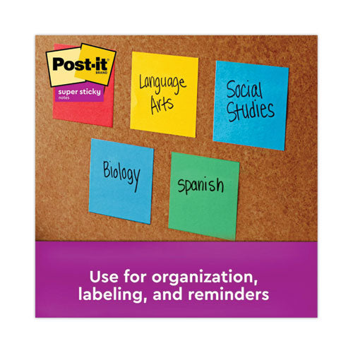 Image of Post-it® Notes Super Sticky 654-24SSAN-CP Pads in Playful Primary Collection Colors, Cabinet Pack, 3" x 3", 70 Sheets/Pad, 24 Pads/Pack
