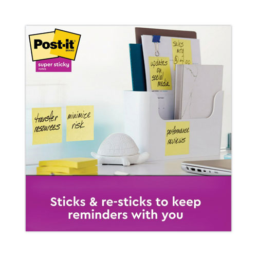 Image of Post-it® Notes Super Sticky 654-24SSCP Pads in Canary Yellow, Cabinet Pack, 3" x 3", 90 Sheets/Pad, 24 Pads/Pack