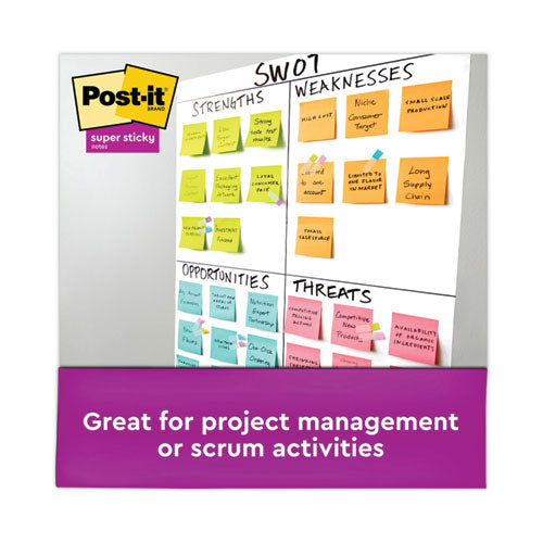 Image of Post-it® Notes Super Sticky 654-24SSMIA-CP Pads in Supernova Neon Collection Colors, Cabinet Pack, 3" x 3", 70 Sheets/Pad, 24 Pads/Pack