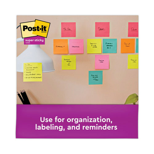 Image of Post-it® Notes Super Sticky 654-24SSMIA-CP Pads in Supernova Neon Collection Colors, Cabinet Pack, 3" x 3", 70 Sheets/Pad, 24 Pads/Pack