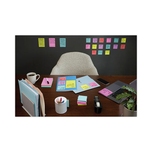 Image of Post-it® Notes Super Sticky 654-24SSMIA-CP Pads in Supernova Neon Collection Colors, Cabinet Pack, 3" x 3", 70 Sheets/Pad, 24 Pads/Pack