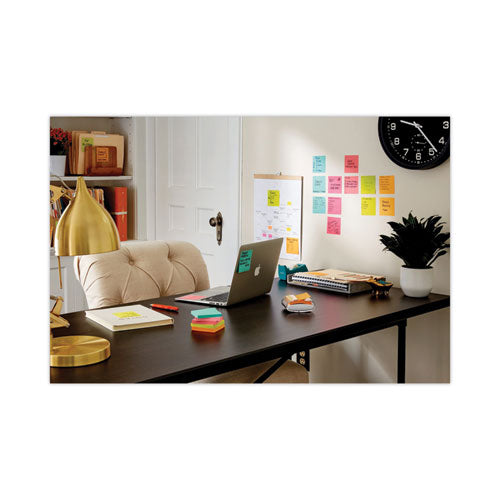 Image of Post-it® Notes Super Sticky 654-24SSMIA-CP Pads in Supernova Neon Collection Colors, Cabinet Pack, 3" x 3", 70 Sheets/Pad, 24 Pads/Pack