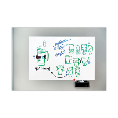 Image of Post-it® DEFTRAY Dry Erase Accessory Tray, 8.5" x 3" x 5.25", Black