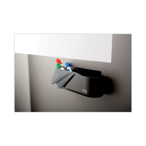 Image of Post-it® DEFTRAY Dry Erase Accessory Tray, 8.5" x 3" x 5.25", Black
