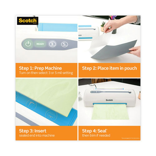 Image of Scotch LS854-25G-WM Self-Sealing Laminating Pouches, 9.5 Mil, 9" X 11.5", Gloss Clear, 25/pack