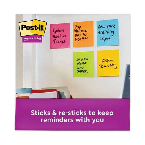 Image of Post-it® Dispenser Notes Super Sticky R330-18SSAUCP Pop-up 3 x 3 Note Refill, 3" x 3", Energy Boost Collection Colors, 90 Sheets/Pad, 18 Pads/Pack