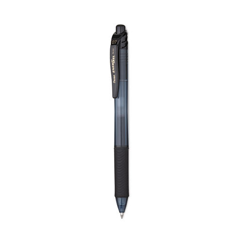 Image of Pentel® BL107ASW2 EnerGel-X Gel Pen, Retractable, Medium 0.7 mm, Black Ink, Smoke/Black Barrel, 24/Pack