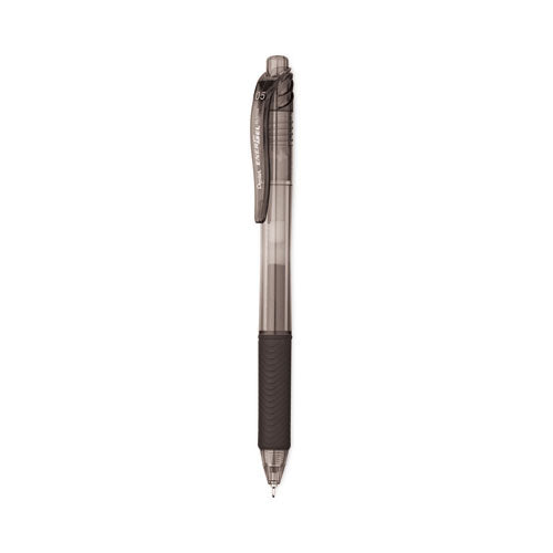 Image of Pentel® BLN105ASW2 EnerGel-X Gel Pen, Retractable, Fine 0.5 mm, Black Ink, Clear/Black Barrel, 24/Pack