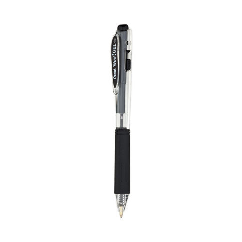 Image of Pentel® K437ASW2 WOW! Gel Pen, Retractable, Medium 0.7 mm, Black Ink, Clear/Black Barrel, 24/Pack
