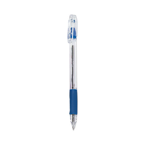 Image of Pilot® 32002 EasyTouch Ballpoint Pen, Stick, Fine 0.7 mm, Blue Ink, Clear/Blue Barrel, Dozen