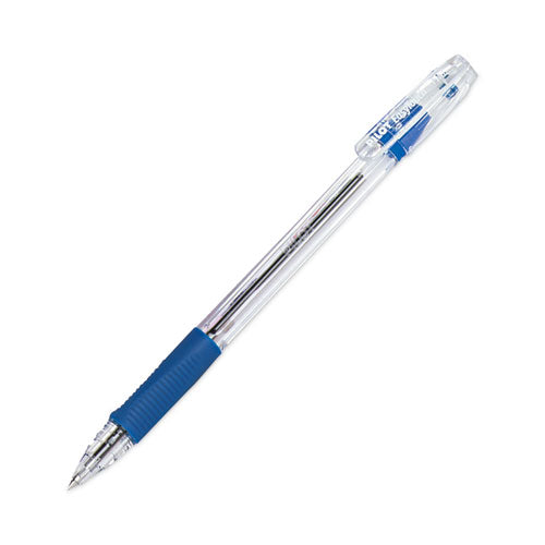 Image of Pilot® 32002 EasyTouch Ballpoint Pen, Stick, Fine 0.7 mm, Blue Ink, Clear/Blue Barrel, Dozen