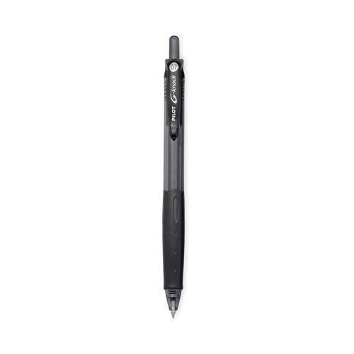 Image of Pilot® 31506 G-Knock BeGreen Gel Pen, Retractable, Fine 0.7 mm, Black Ink, Smoke/Black Barrel, Dozen