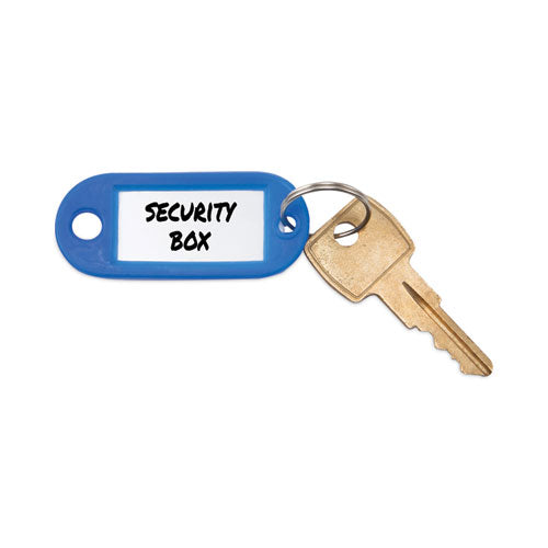 Image of Advantus KEY98019 Key Tags Label Window, 0.88 X 0.19 X 2, Dark Blue, 6/pack