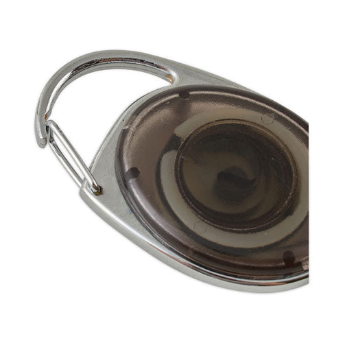 Image of Advantus 75552 Carabiner-Style Retractable ID Card Reel, 30" Extension, Assorted Colors, 20/Pack