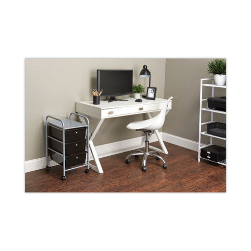 Image of Advantus Portable Drawer Organizer, Metal, 1 Shelf, 3 Drawers, 13" x 15.38" x 25.88", Matte Gray/Smoke