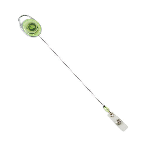 Image of Advantus Carabiner-Style Retractable ID Card Reel, 30" Extension, Assorted Neon Colors, 20/Pack