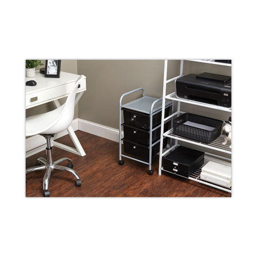 Image of Advantus Portable Drawer Organizer, Metal, 1 Shelf, 3 Drawers, 13" x 15.38" x 25.88", Matte Gray/Smoke