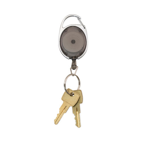 Image of Advantus 75553 Carabiner-Style Retractable Id Card Reel, 30" Extension, Smoke, 6/pack