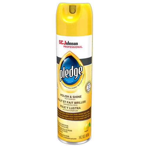 Image of Pledge® 301168 Furniture Polish, Lemon, 14.2 Oz Aerosol Spray