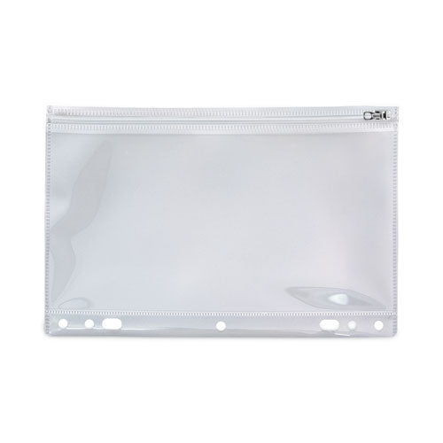 Image of Angler's Zip-All Ring Binder Pocket, 2- to 7-Hole Punched, 8.5" x 11", Clear