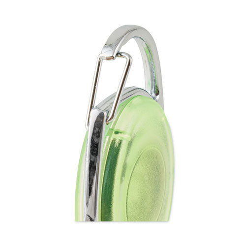 Image of Advantus Carabiner-Style Retractable ID Card Reel, 30" Extension, Assorted Neon Colors, 20/Pack
