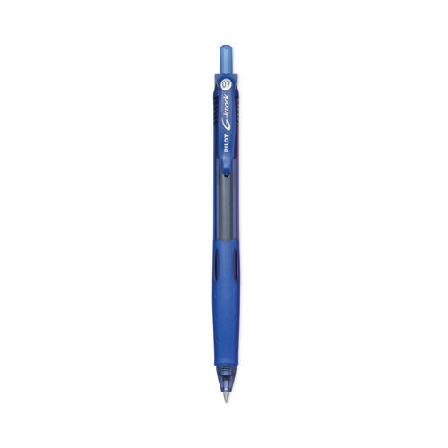 Image of Pilot® 31507 G-Knock BeGreen Gel Pen, Retractable, Fine 0.7 mm, Blue Ink, Translucent Blue/Blue Barrel, Dozen