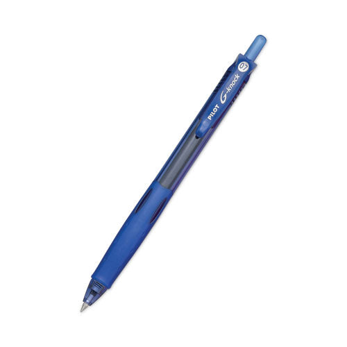 Image of Pilot® 31507 G-Knock BeGreen Gel Pen, Retractable, Fine 0.7 mm, Blue Ink, Translucent Blue/Blue Barrel, Dozen