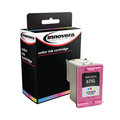 Image of Innovera® IVR3YM58AN Remanufactured Tri-Color Ink, Replacement for 67XL (3YM58AN), 200 Page-Yield