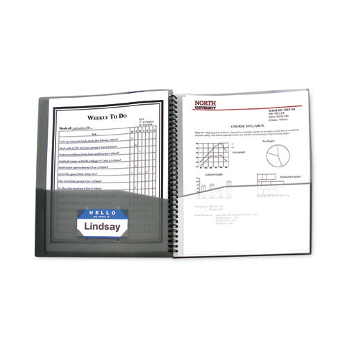 Image of C-Line® CLI33081 Eight-Pocket Portfolio, Polypropylene, 8.5 X 11, Smoke/smoke