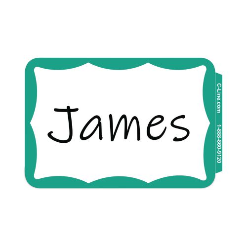 Image of C-Line® 92263 Self-Adhesive Name Badges, 3.5 X 2.25, Green, 100/box