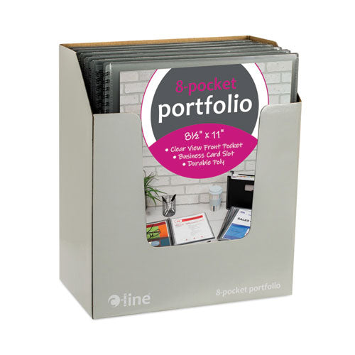 Image of C-Line® CLI33081 Eight-Pocket Portfolio, Polypropylene, 8.5 X 11, Smoke/smoke
