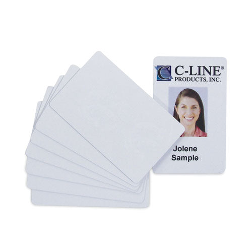 Image of C-Line® 89007 PVC ID Badge Card, 3.38 x 2.13, White, 100/Pack