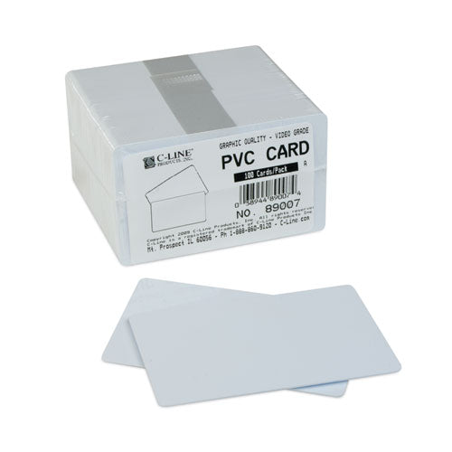 Image of C-Line® 89007 PVC ID Badge Card, 3.38 x 2.13, White, 100/Pack