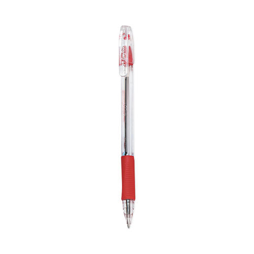 Image of Pilot® 32012 EasyTouch Ballpoint Pen, Stick, Medium 1 mm, Red Ink, Clear/Red Barrel, Dozen