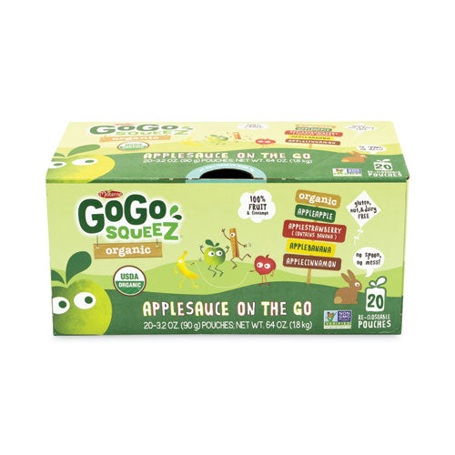 Image of GoGo Squeez® 212 Fruit On The Go, Variety Applesauce, 3.2 oz Pouch, 20/Carton