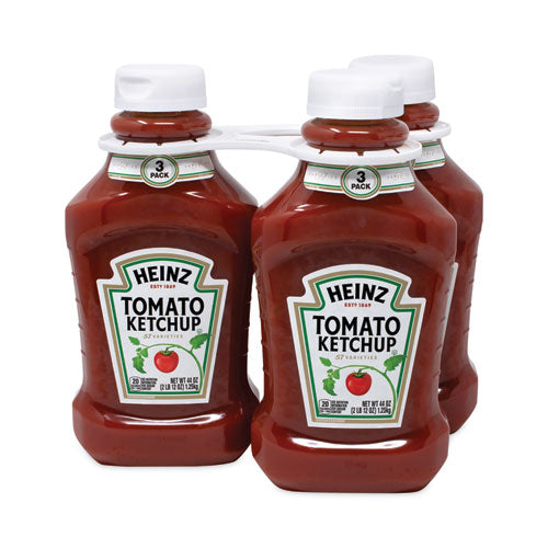 Image of Heinz 1300000252 Tomato Ketchup Squeeze Bottle, 44 oz Bottle, 3/Pack