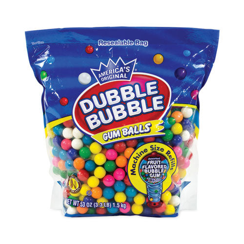 Image of Dubble Bubble 32218 Original Gum Balls, 3.3 lb Bag, Assorted Flavors