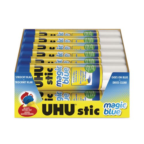 Image of UHU® 99653 Stic Permanent Glue Stick, 1.41 Oz, Applies Blue, Dries Clear