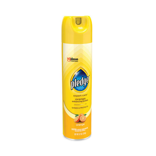 Image of Pledge® 100-46500026673 Furniture Polish, Orange, 9.7 Oz Aerosol Spray, 6/carton