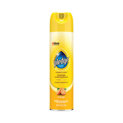 Image of Pledge® 100-46500026673 Furniture Polish, Orange, 9.7 Oz Aerosol Spray, 6/carton
