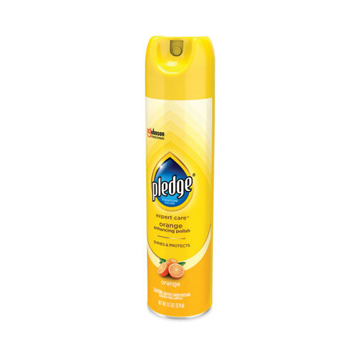 Image of Pledge® 100-46500026673 Furniture Polish, Orange, 9.7 Oz Aerosol Spray, 6/carton