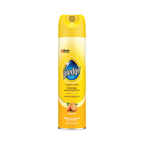 Image of Pledge® 323148EA Furniture Polish, Orange Clean Scent, 9.7 Oz Aerosol Spray