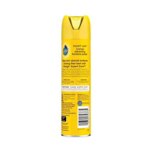 Image of Pledge® 100-46500026673 Furniture Polish, Orange, 9.7 Oz Aerosol Spray, 6/carton
