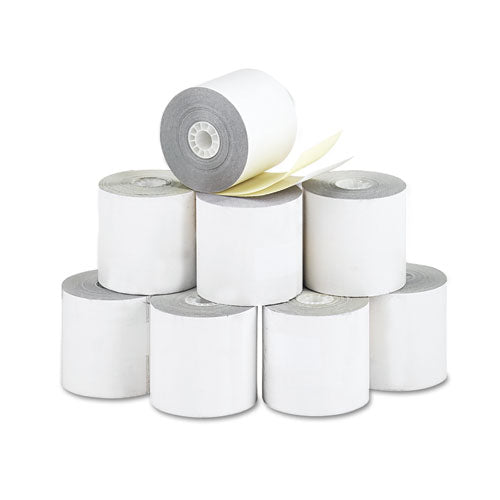 Image of Iconex 9325 Impact Printing Carbonless Paper Rolls, 2.25" X 70 Ft, White/canary, 10/pack