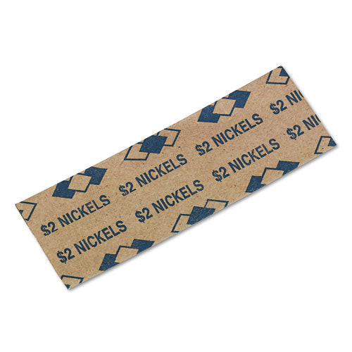Image of Iconex 53005 Tubular Coin Wrappers, Nickels, Blue/Kraft, 1,000/Pack