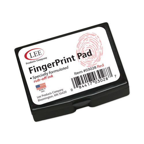 Image of LEE 03028 Inkless Fingerprint Pad, 2.25" x 1.75", Red