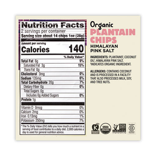 Image of Barnana® 810050883788 Himalayan Pink Sea Salt Plantain Chips, 2 oz Bags, 12/Pack