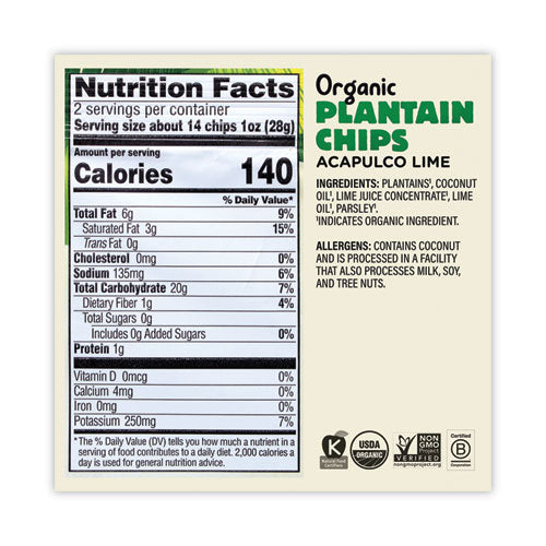 Image of Barnana® 810050883801 Plantain Chip Variety Pack, 2 oz Bag, 12/Pack