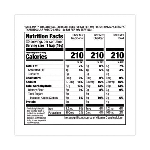 Image of Chex Mix® 49814 Varieties, Assorted Flavors, 1.75 oz Pack, 30 Packs/Carton