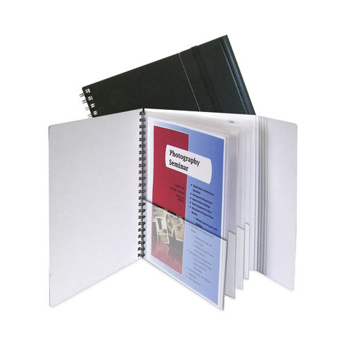 Image of C-LineÂ® Eight-Pocket Portfolio With Security Flap, Polypropylene, 8.5 X 11, Black/white